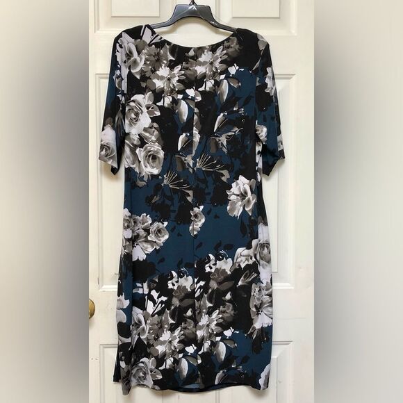 CONNECTED APPAREL WOMEN'S PLUS SIZE 20W ELBOW SLEEVE FLORAL PRINT SHEATH DRESS - Picture 4 of 9